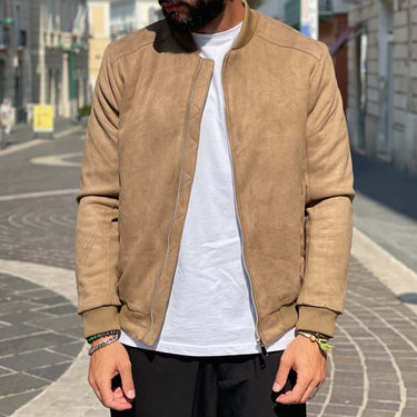 Giacca beige scamosciata - FLAG STORE